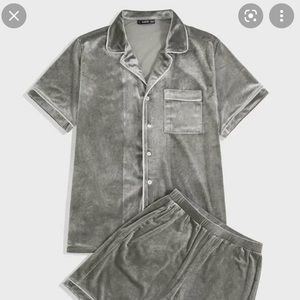 SHEIN grey velvet pajama set, Men’s, size M